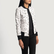 White Sheepskin Dip &amp;Amp; Dye Bomber Jacket - Vue de dos avec coupe ajustée aux épaules &amp; ourlet soigné