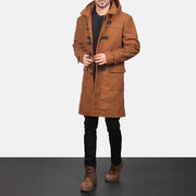 
Drake Khaki Wool Duffle Coat - Vue de profil mettant en valeur la coupe de manche ergonomique