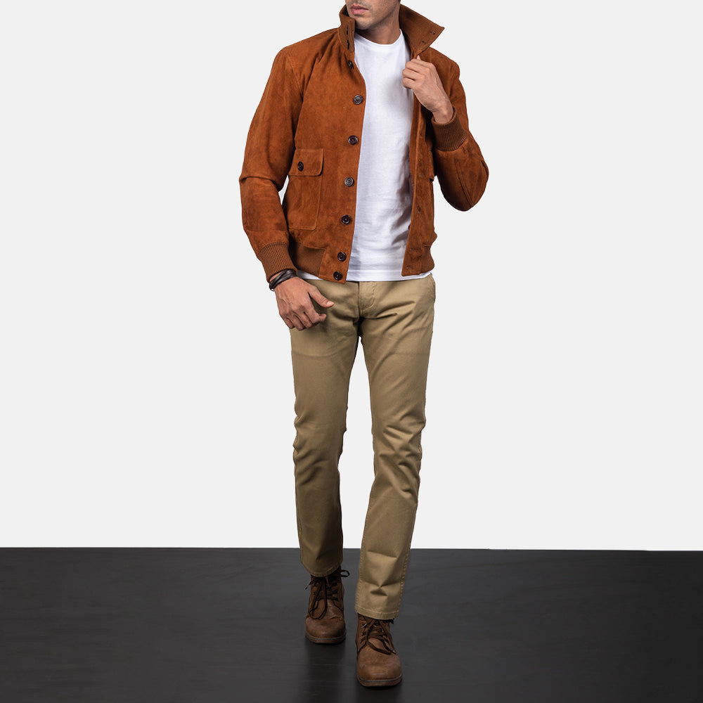 Eaton Blouson Bomber en Cuir pour Homme – Vue produit alternative 4