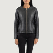 
Elixir Collarless Veste en Cuir pour Femme – alternate product view 4