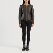 
Elixir Collarless Veste en Cuir pour Femme – alternate product view 3
