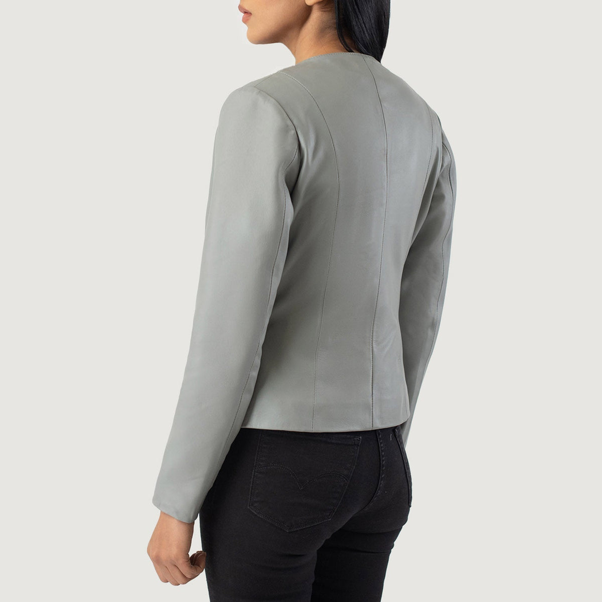 
Elixir Collarless Veste en Cuir pour Femme – alternate product view 3