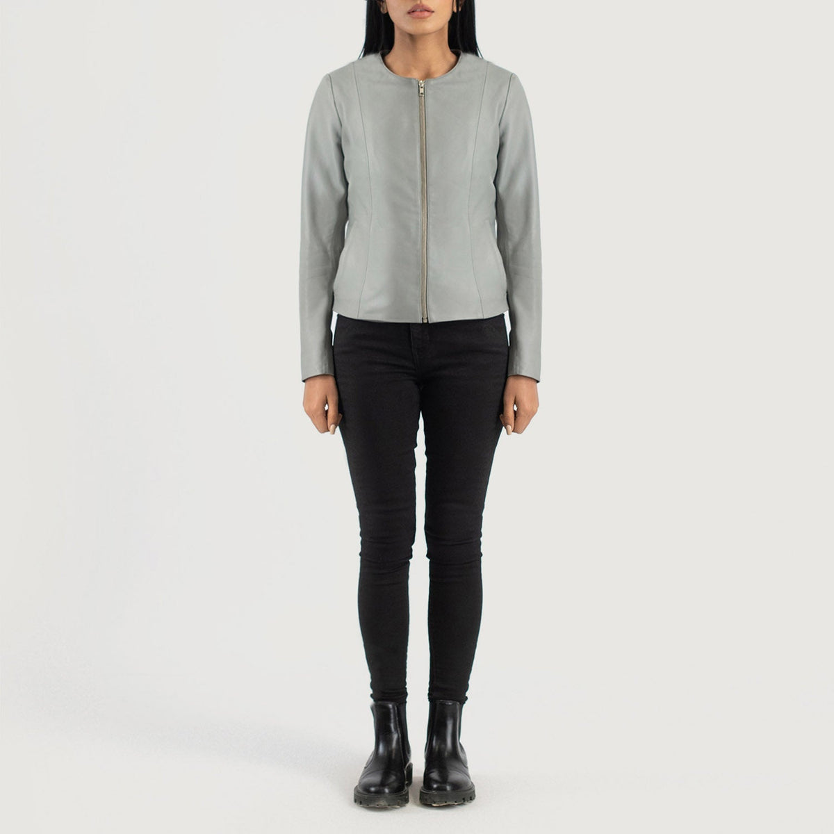 
Elixir Collarless Veste en Cuir pour Femme – alternate product view 4
