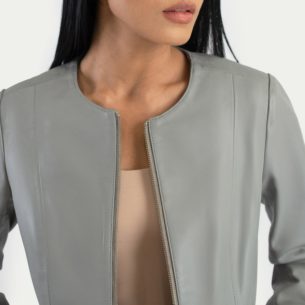
Elixir Collarless Veste en Cuir pour Femme – alternate product view 5