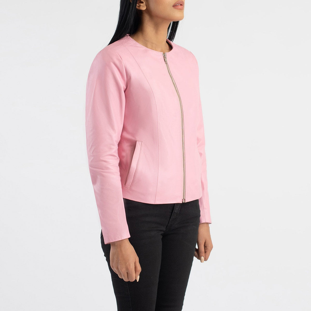 
Elixir Collarless Veste en Cuir pour Femme – alternate product view 2