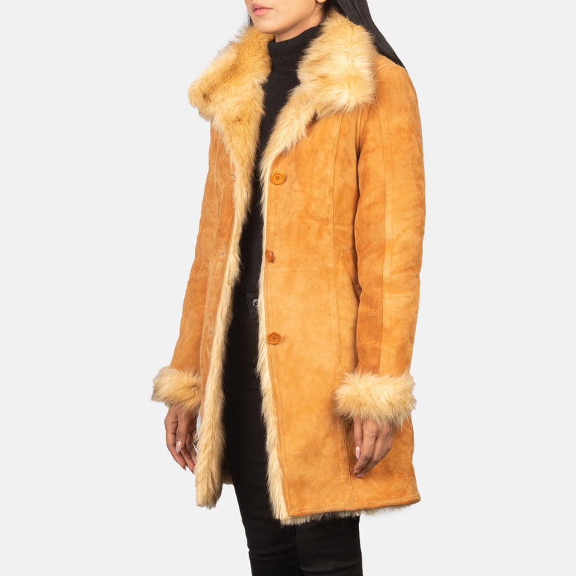 Erica Shearling Manteau en Cuir pour Femme