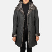 Erica Shearling Manteau en Cuir pour Femme – Vue produit alternative 1
