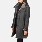 Erica Shearling Manteau en Cuir pour Femme – Vue produit alternative 2