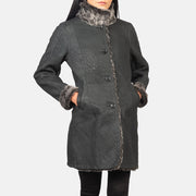Erica Shearling Manteau en Cuir pour Femme – Vue produit alternative 6