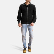 Men's Ethan Hybrid Suede Blouson Bomber en Cuir pour Homme - Vue de profil avec coupe de manche ergonomique