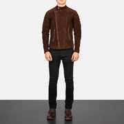 Faisor Mocha Veste Motard en Cuir pour Homme – Vue produit alternative 3