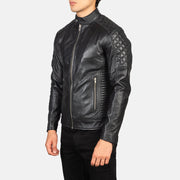 Brown Goatskin Suede Biker Jacket - Vue de dos avec coupe ajustée aux épaules &amp; ourlet soigné