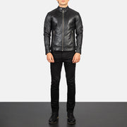 Men's Fernando Quilted Brown Suede Biker Jacket - Vue de profil avec coupe de manche ergonomique
