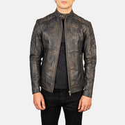 Fernando Matelassé Veste Motard en Cuir pour Homme – Vue produit alternative 1