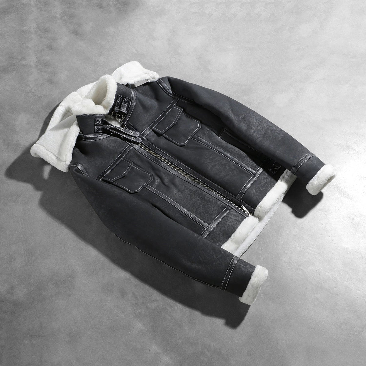 Fiona Hooded Veste en Peau Lainée pour Femme – Vue produit alternative 7