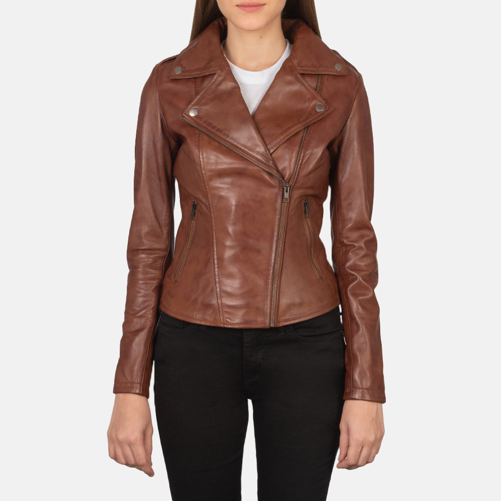 Flashback Veste Motard en Cuir pour Femme – Vue produit alternative 1