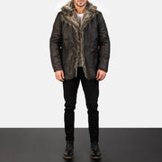 Furlong Manteau en Cuir Beige Manteau en Cuir pour Homme – Vue produit alternative 3