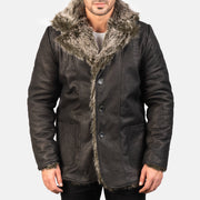 Furlong Manteau en Cuir Beige Manteau en Cuir pour Homme – Vue produit alternative 4