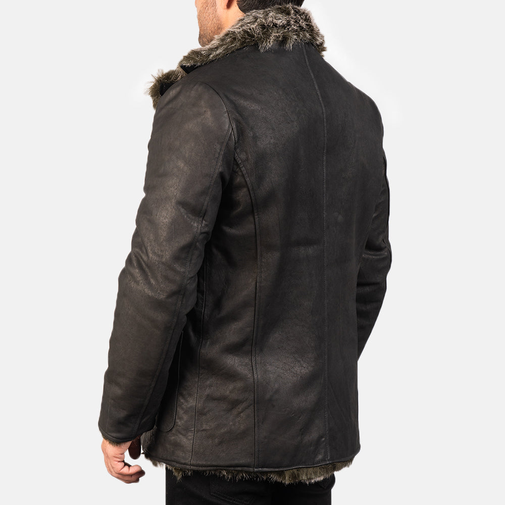 Furlong Manteau en Cuir Beige Manteau en Cuir pour Homme – Vue produit alternative 5