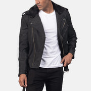 Furton Veste Motard en Cuir pour Homme – Vue produit alternative 4