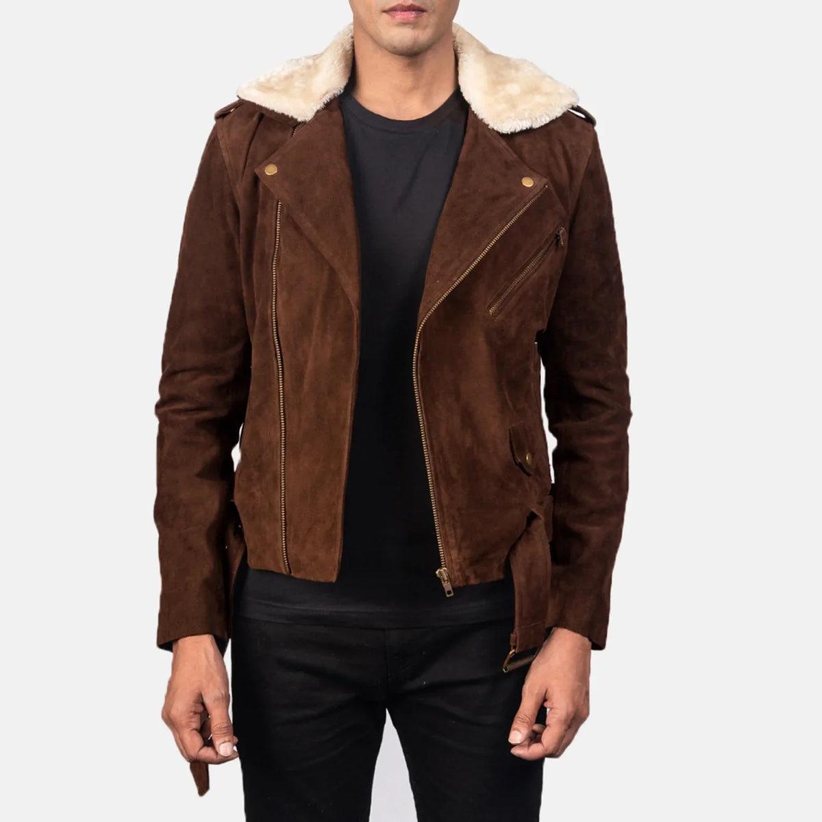Furton Veste Motard en Cuir pour Homme – Vue produit alternative 1