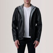 
Henrik Grey Suede Cafe Racer For Men in Grey Goatskin Suede - Vue de face & silhouette ajustée | Acheter en ligne