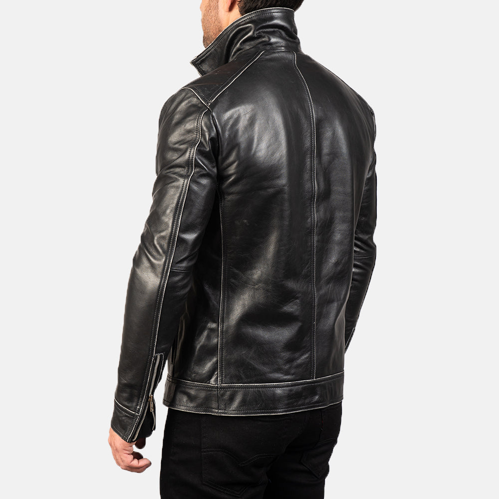 Authentic Cowhide Leather with Rub-off Finish Grain Texture &amp; Heavy-Duty Seam Stitching Detail