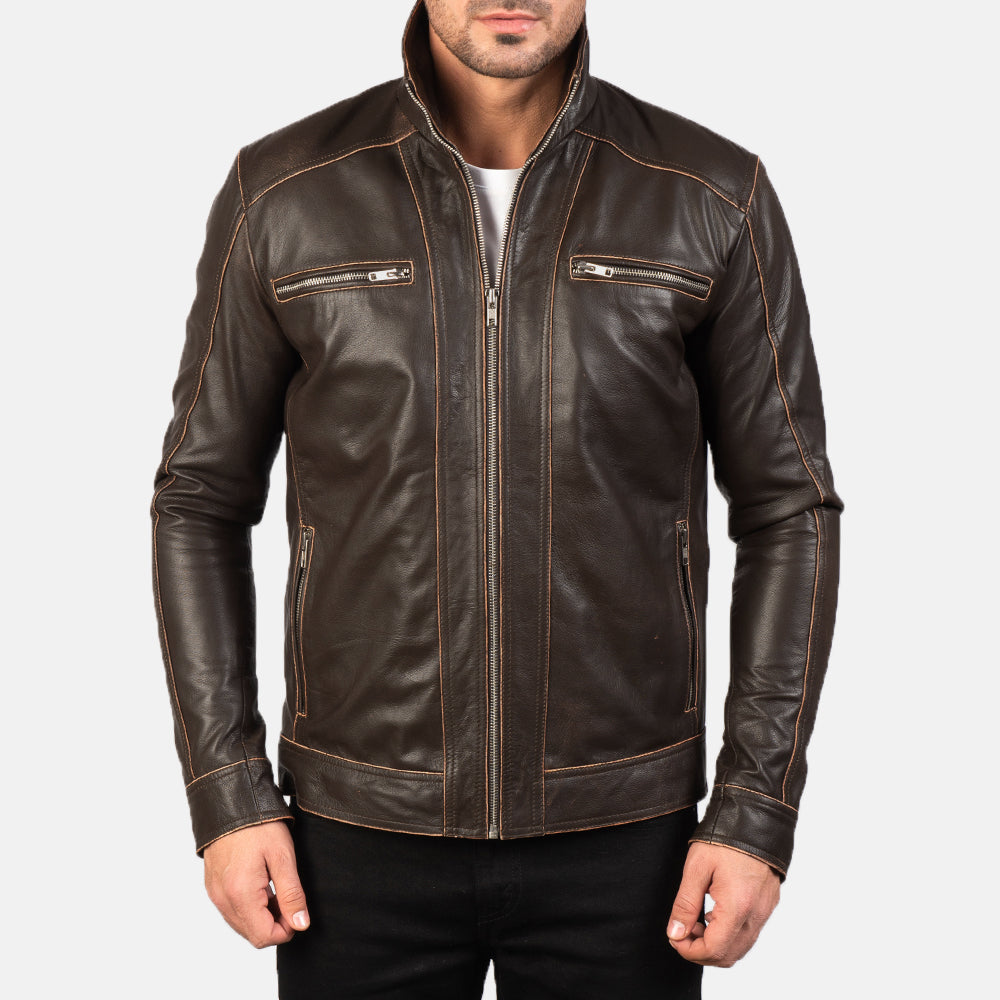Hudson Veste Motard en Cuir pour Homme – Vue produit alternative 4