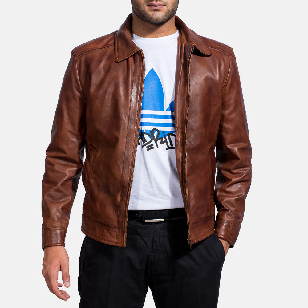 Inferno Leather Brown Jacket – Vue produit alternative 4