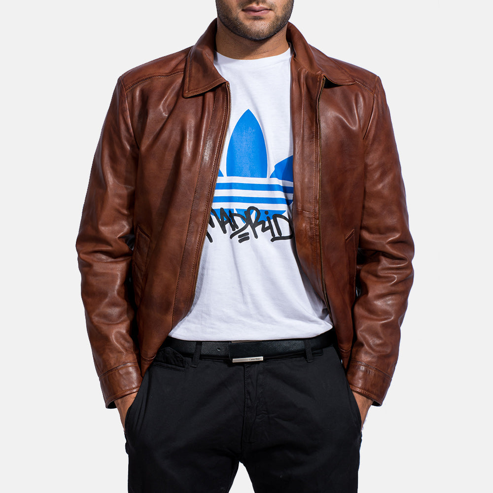 Inferno Leather Brown Jacket – Vue produit alternative 6