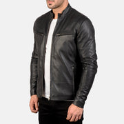 Black Sheepskin Leather Biker Jacket - Vue de dos avec coupe ajustée aux épaules &amp; ourlet soigné