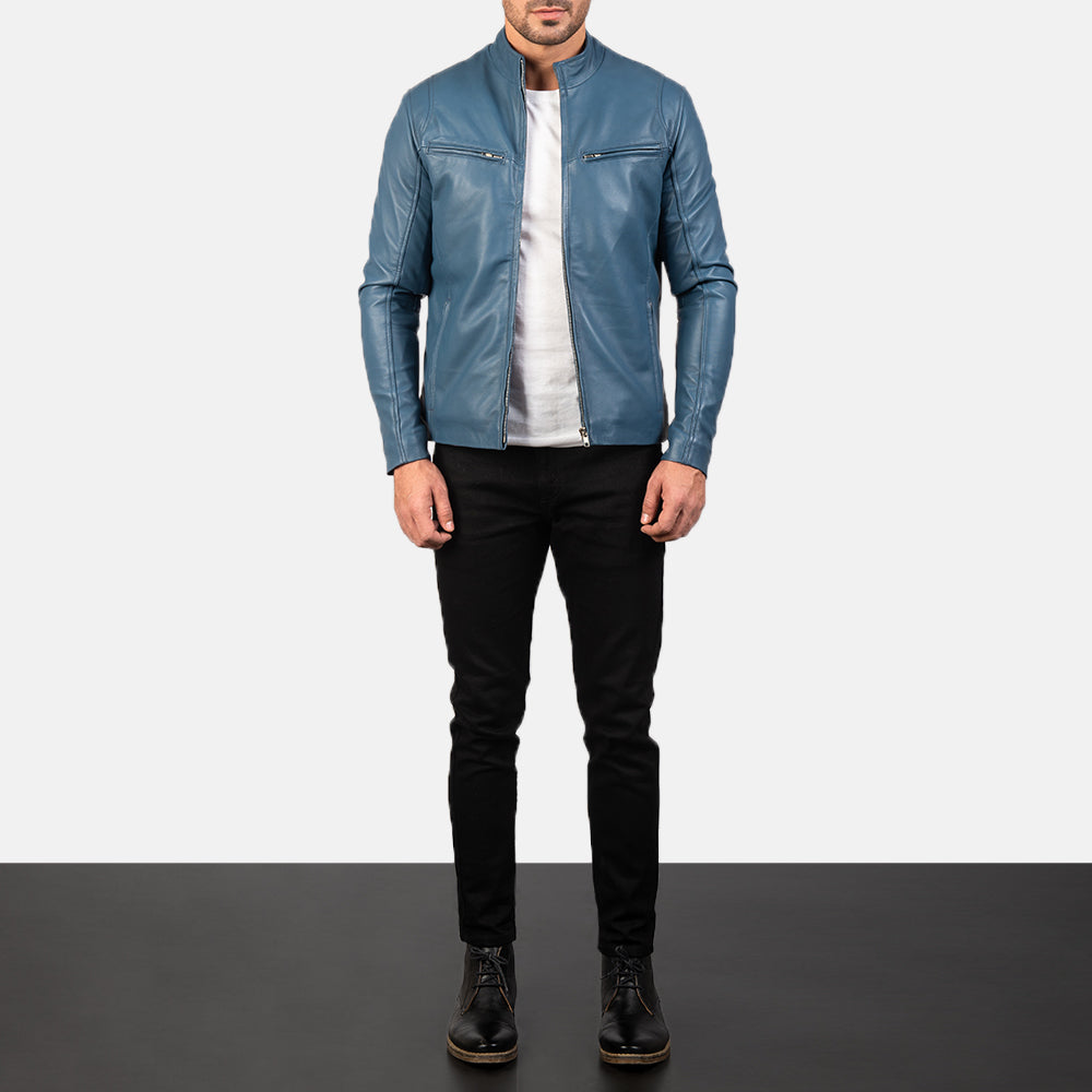 Ionic Veste Motard en Cuir pour Homme – Vue produit alternative 3