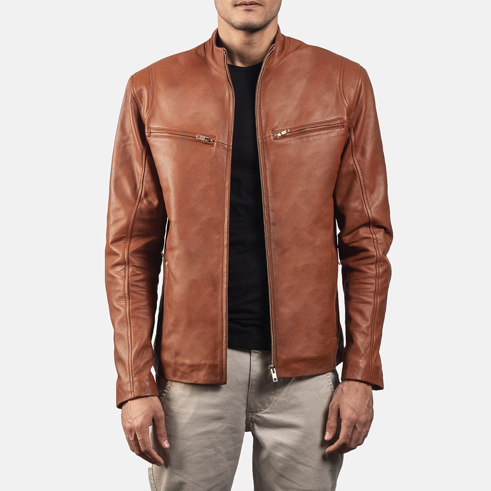 Ionic Veste Motard en Cuir pour Homme – Vue produit alternative 1
