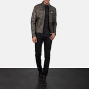 Ionic Veste Motard en Cuir pour Homme – Vue produit alternative 4