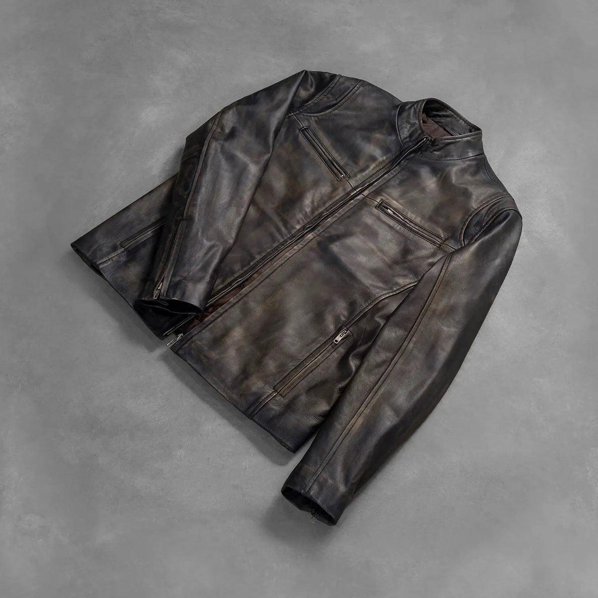Ionic Veste Motard en Cuir pour Homme – Vue produit alternative 8