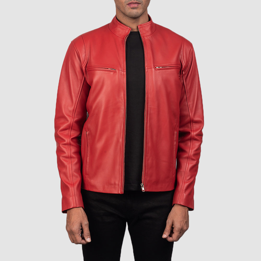 Ionic Veste Motard en Cuir pour Homme – Vue produit alternative 1