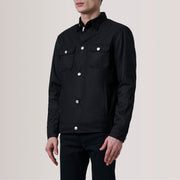 Irwin Noir Waxed Canvas Field Veste en Cuir pour Homme For Men - Vue de profil avec coupe de manche ergonomique