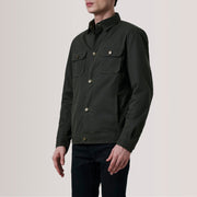 Irwin Olive Waxed Canvas Field Veste en Cuir pour Homme For Men - Vue de profil avec coupe de manche ergonomique