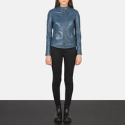 Kelsee Veste Motard en Cuir pour Femme – Vue produit alternative 3