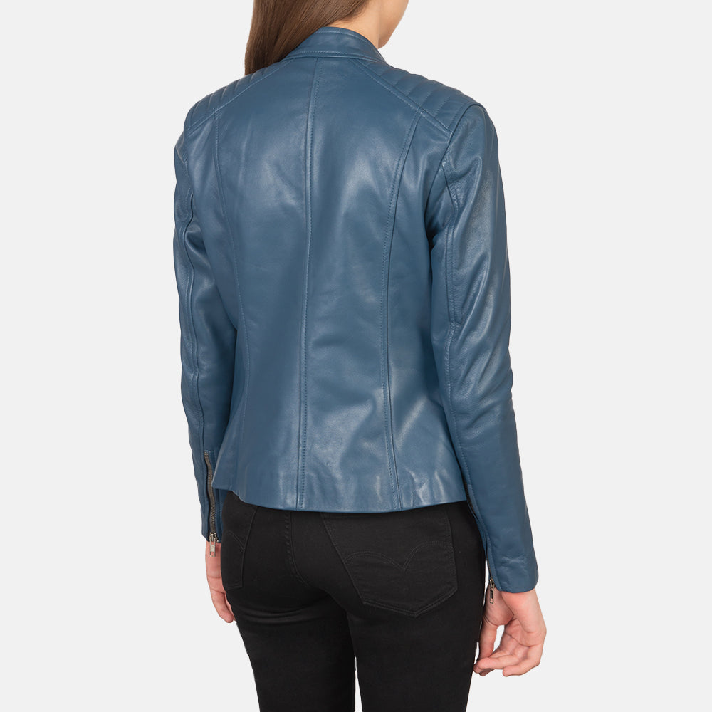 Kelsee Veste Motard en Cuir pour Femme – Vue produit alternative 5