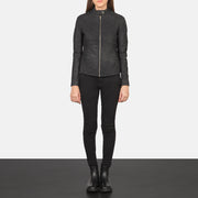 Kelsee Veste Motard en Cuir pour Femme – Vue produit alternative 3