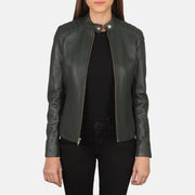 Kelsee Veste Motard en Cuir pour Femme – Vue produit alternative 1