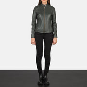 Kelsee Veste Motard en Cuir pour Femme – Vue produit alternative 3