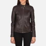Kelsee Veste Motard en Cuir pour Femme – Vue produit alternative 4