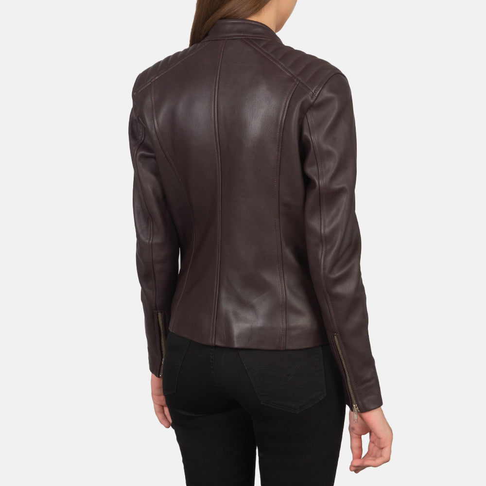 Kelsee Veste Motard en Cuir pour Femme – Vue produit alternative 5