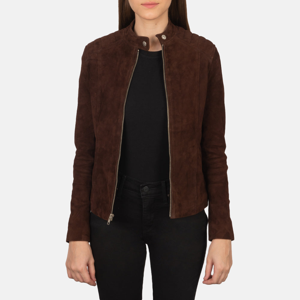Kelsee Veste Motard en Cuir pour Femme – Vue produit alternative 1