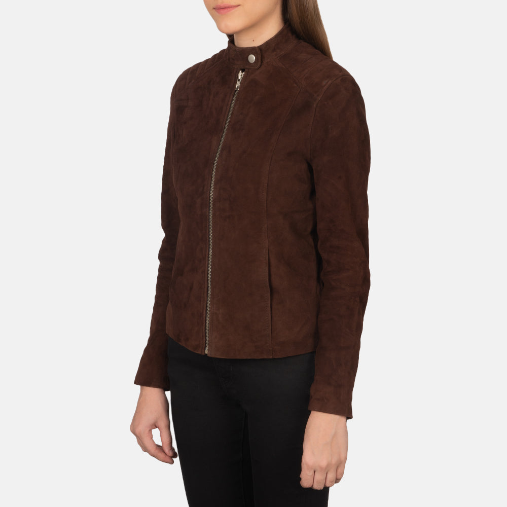 Kelsee Veste Motard en Cuir pour Femme – Vue produit alternative 2