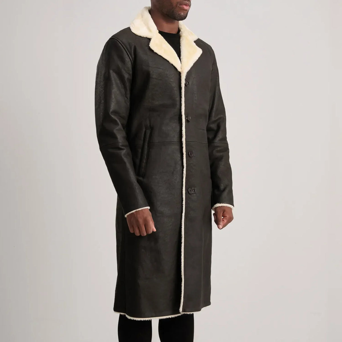 Brown Sheepskin Snuffed Aviator Jacket - Vue de dos avec coupe ajustée aux épaules &amp; ourlet soigné