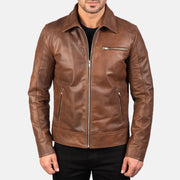 Lavendard Veste Motard en Cuir pour Homme – Vue produit alternative 3
