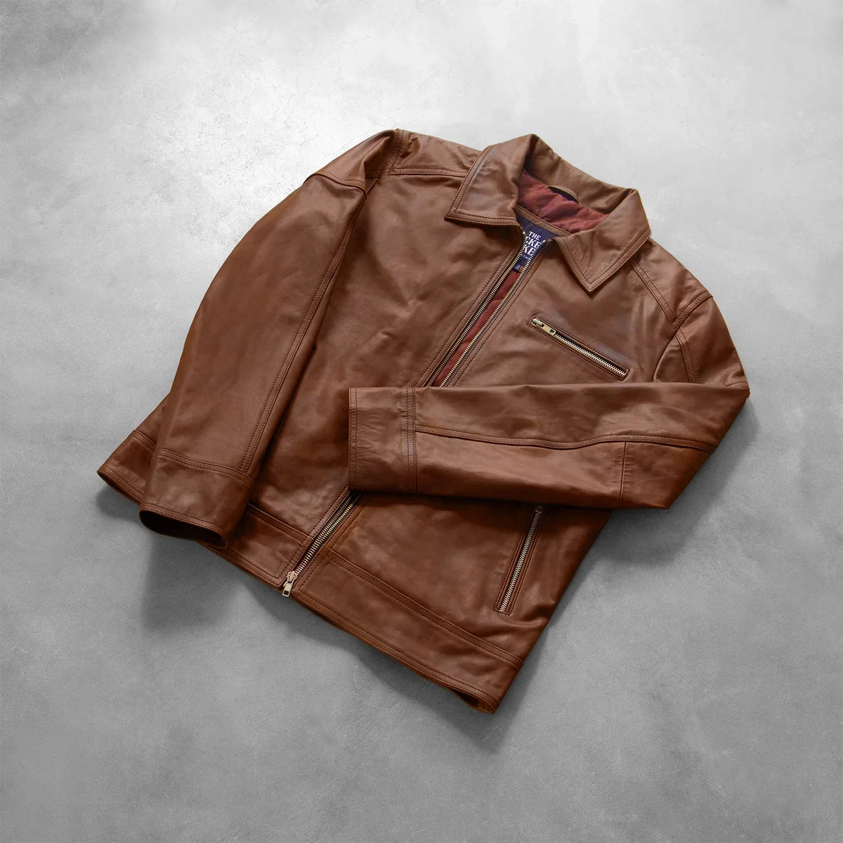 Lavendard Veste Motard en Cuir pour Homme – Vue produit alternative 7